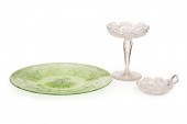 THREE AMERICAN CUT GLASS TABLE