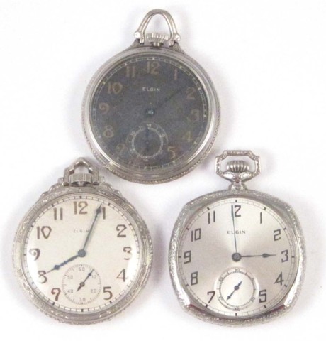 THREE AMERICAN ELGIN OPENFACE