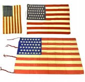 Three American flags: 44-star