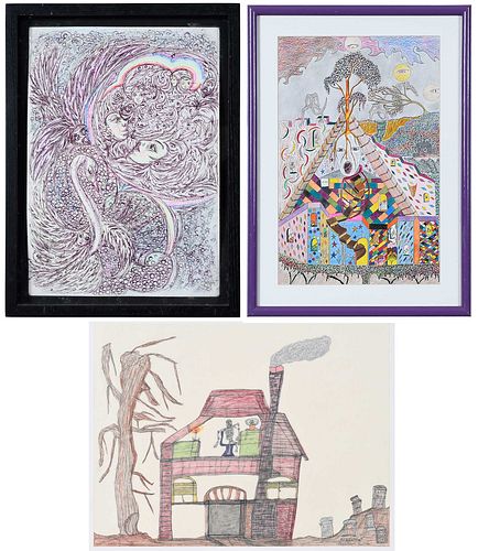THREE AMERICAN FOLK ART