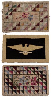 Three American Hooked Rugs pro