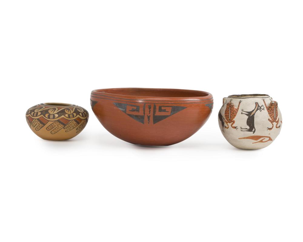 THREE AMERICAN INDIAN POTSThree
