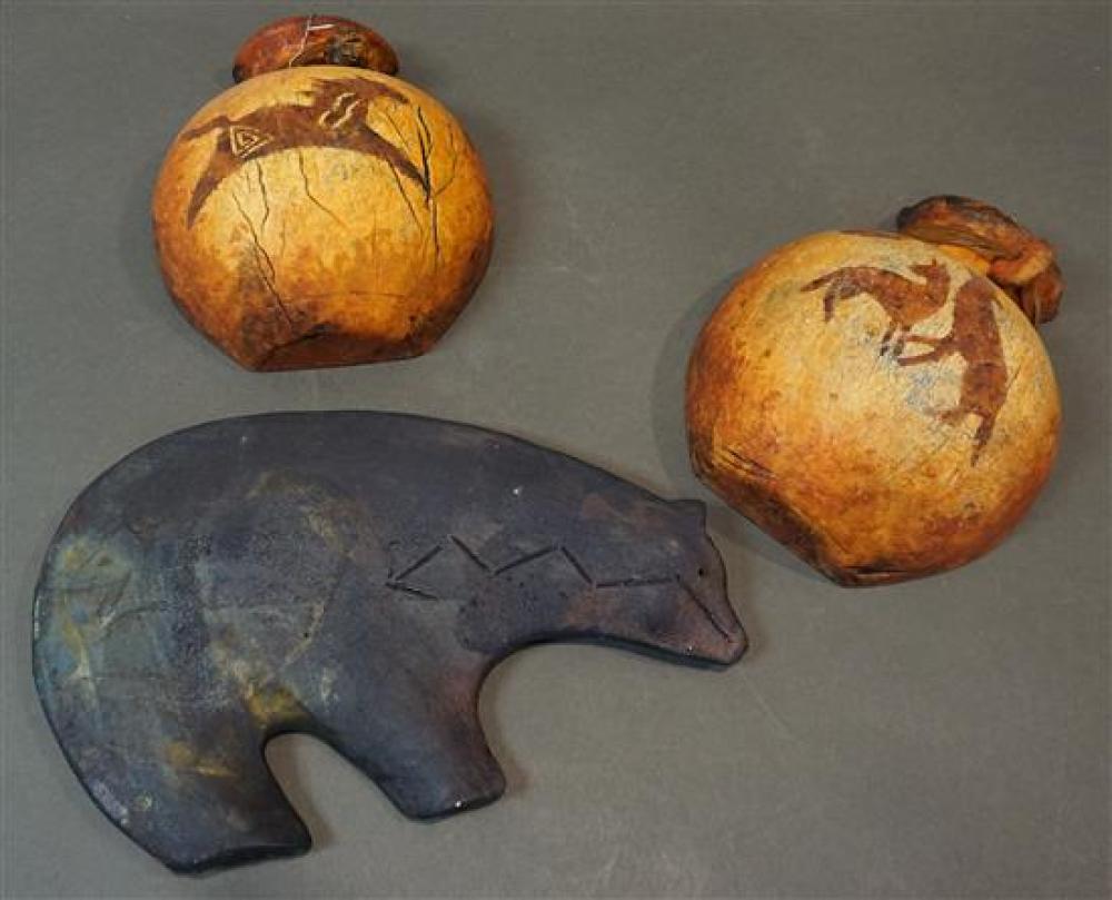 THREE AMERICAN INDIAN THEME POTTERY