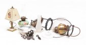 THREE AMERICAN LAMPS. Late 19t