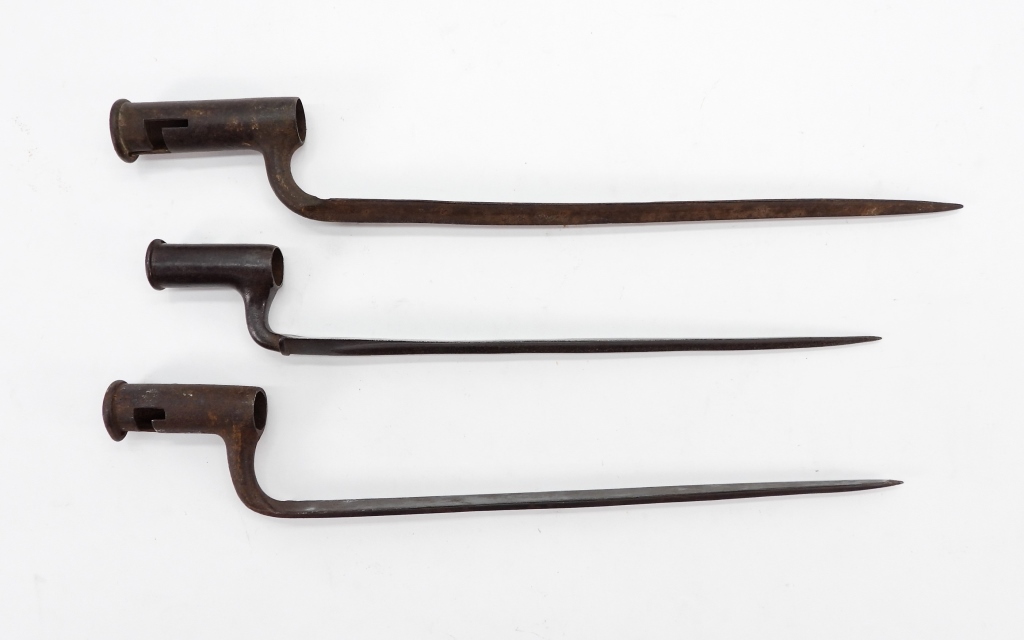 THREE AMERICAN-MADE SOCKET BAYONETS