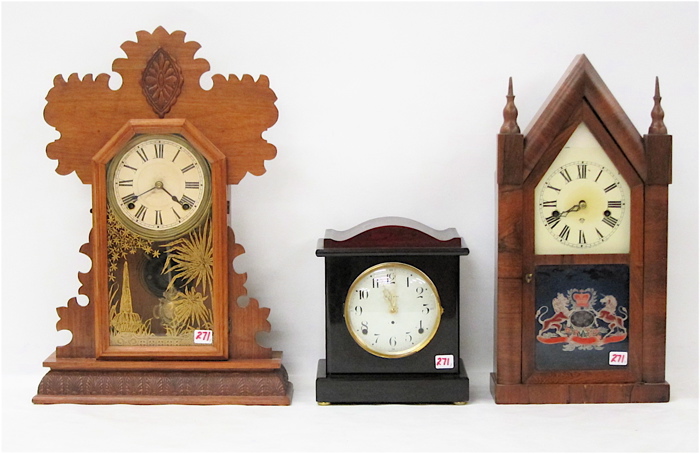 THREE AMERICAN MANTEL CLOCKS: