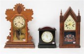 THREE AMERICAN MANTEL CLOCKS: