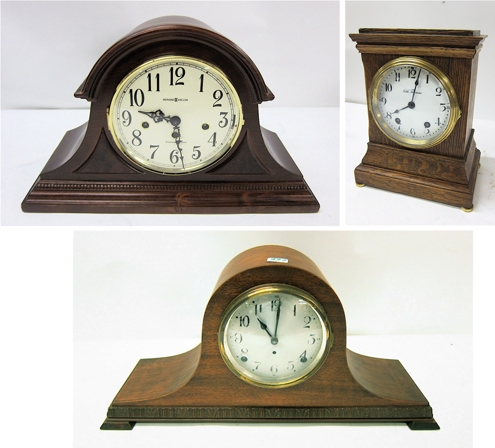 THREE AMERICAN MANTEL CLOCKS: