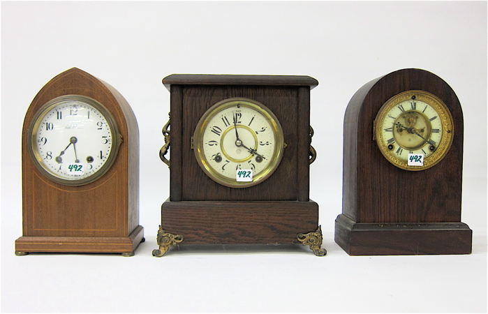 THREE AMERICAN MANTEL CLOCKS: