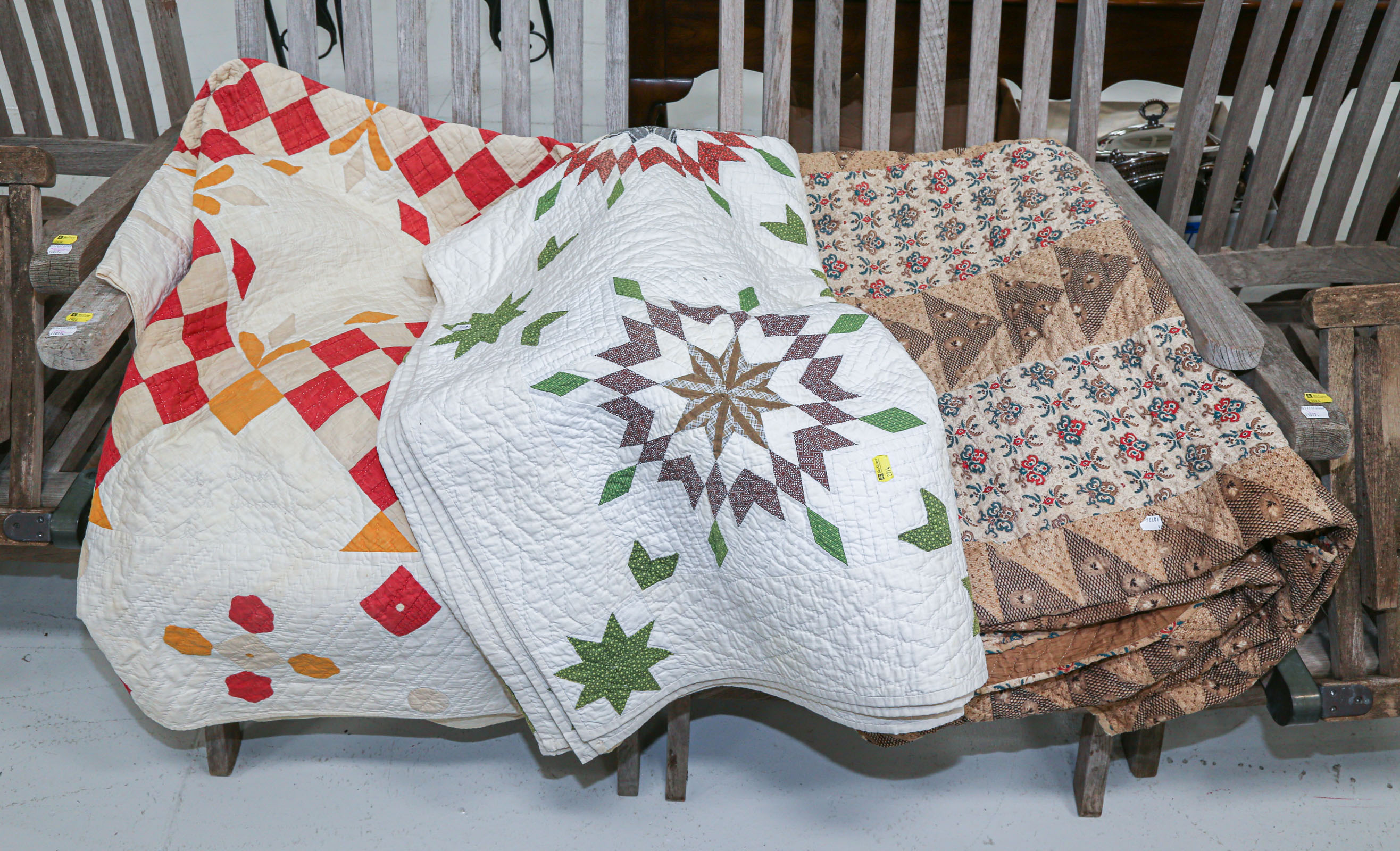 THREE AMERICAN PATCHWORK QUILTS