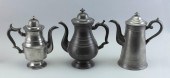 THREE AMERICAN PEWTER COFFEEPO