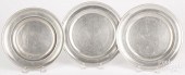 THREE AMERICAN PEWTER PLATESTh