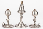 THREE AMERICAN PEWTER WHALE OI