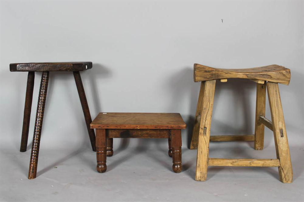 THREE AMERICAN PRIMATIVE PINE AND