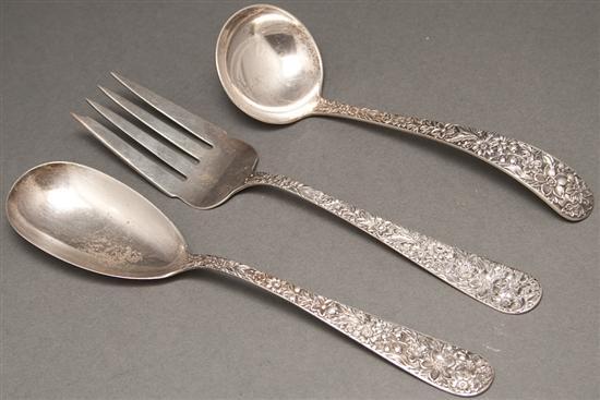 Three American repousse silver