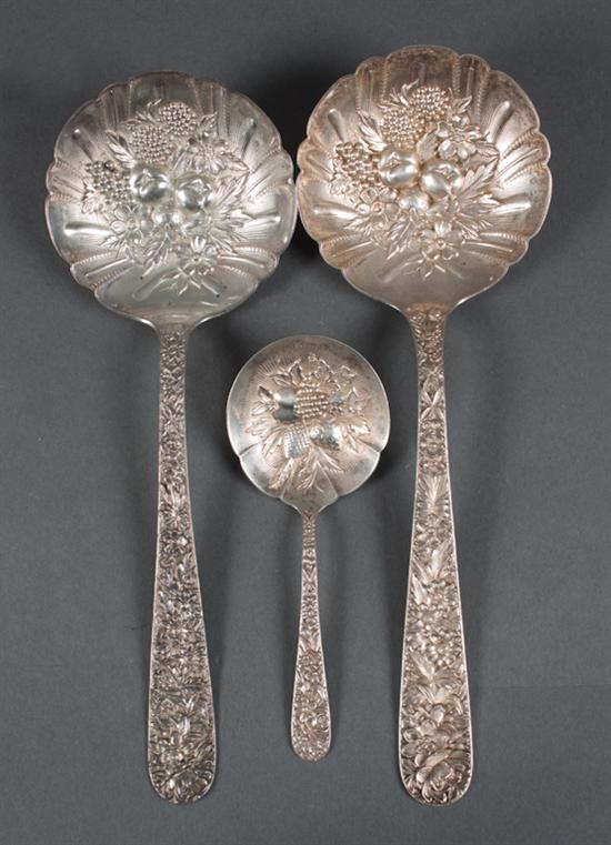 Three American repousse sterling