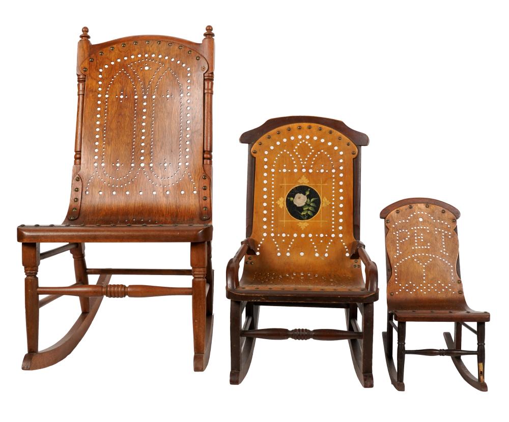 THREE AMERICAN ROCKING CHAIRS19th