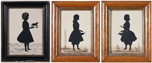 THREE AMERICAN SCHOOL SILHOUETTE
