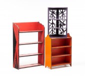 THREE AMERICAN SETS OF SHELVES