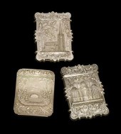 Three American silver card cas