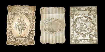 Three American silver card cases