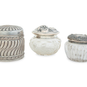 Three  American Silver Covered Jars