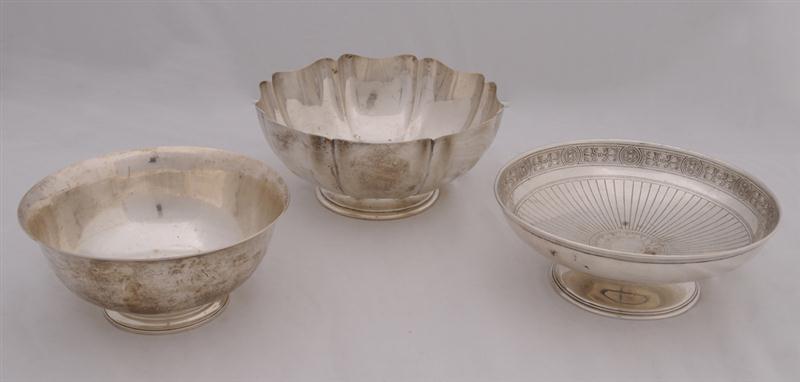THREE AMERICAN SILVER FOOTED