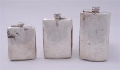 THREE AMERICAN SILVER HIP FLAS
