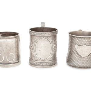 Three American Silver Mugs Wood &