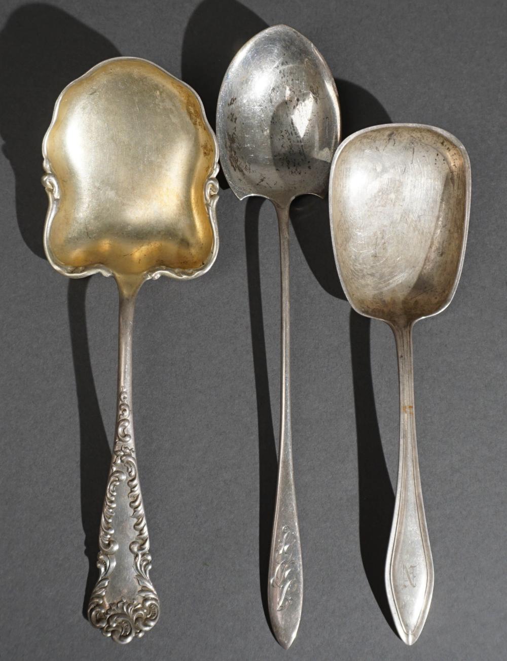 THREE AMERICAN STERLING SILVER FLAT