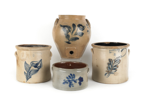 Three American stoneware crocks