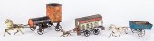 THREE AMERICAN TIN HORSE DRAWN