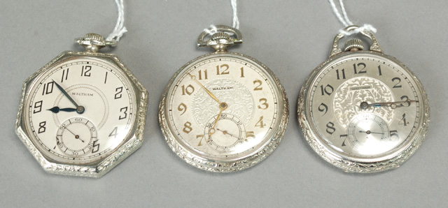 THREE AMERICAN WALTHAM OPENFACE