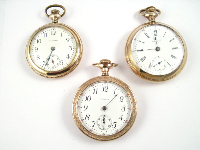 THREE AMERICAN WALTHAM OPENFACE