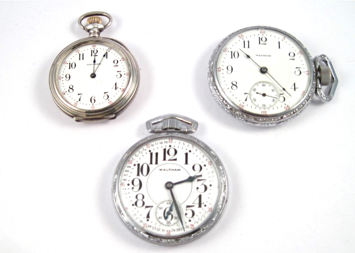 THREE AMERICAN WALTHAM OPENFACE