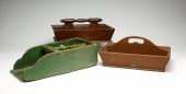 THREE AMERICAN WOODEN PIECES.