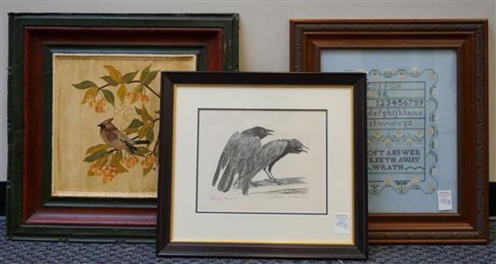 THREE AMERICAN WORKS OF A BIRD ON A