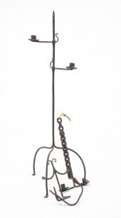 THREE AMERICAN WROUGHT IRON LI
