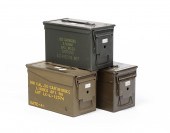 THREE AMMUNITION CANS Three am