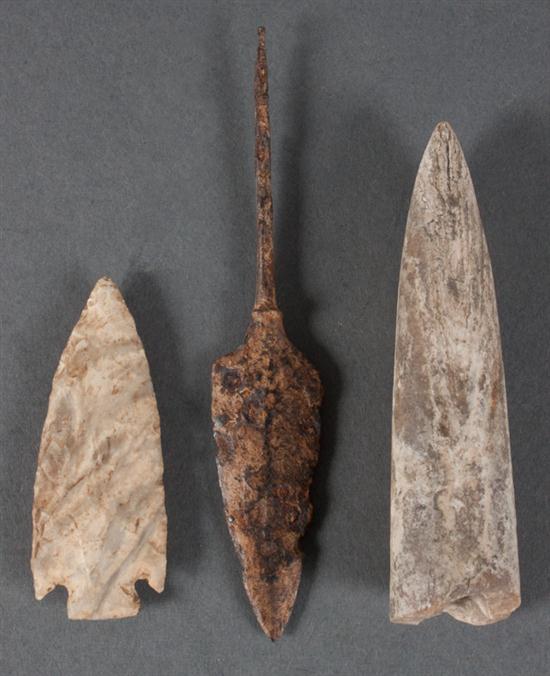 Three ancient arrowheads