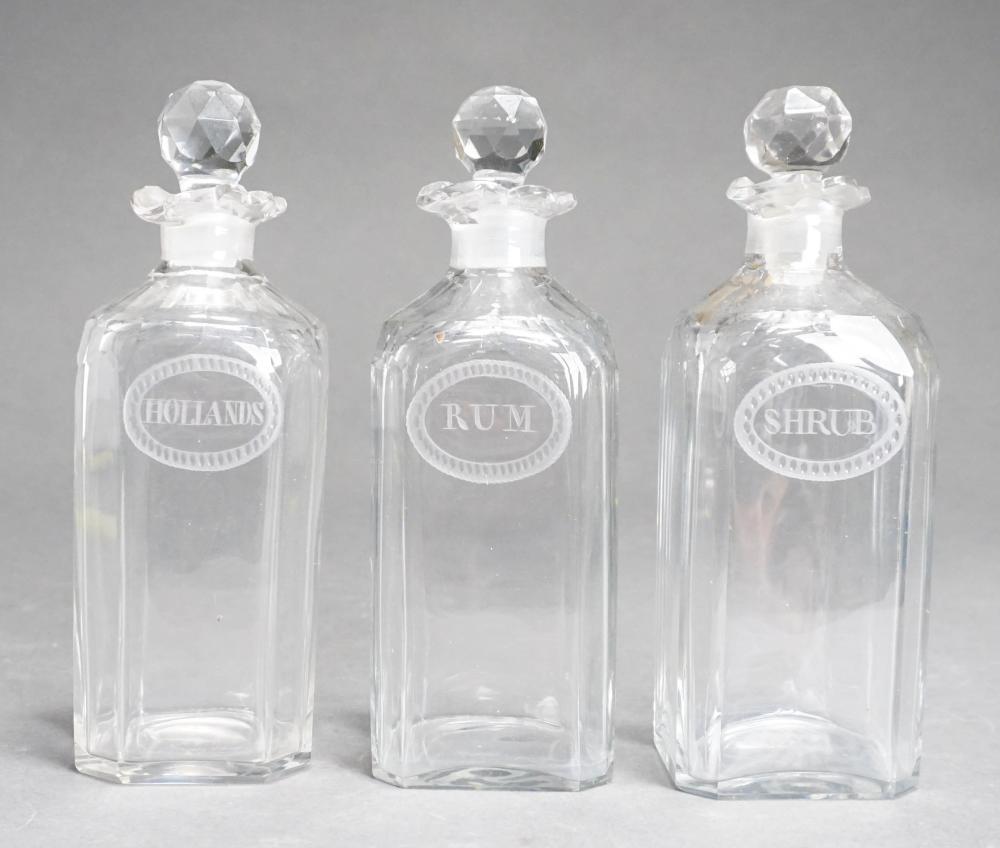 THREE ANGLO-IRISH CRYSTAL SQUARE
