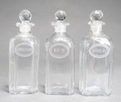 THREE ANGLO-IRISH CRYSTAL SQUA