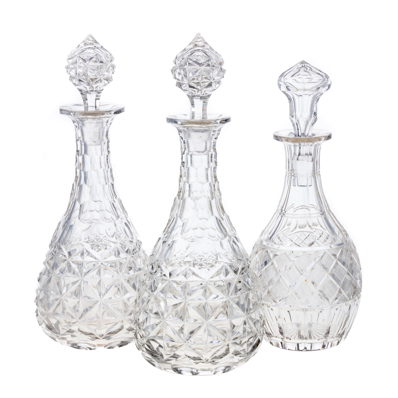 THREE ANGLO IRISH CUT GLASS