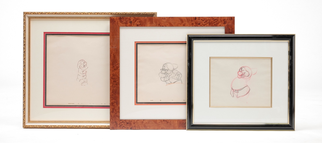 THREE ANIMATION DRAWINGS OF THE