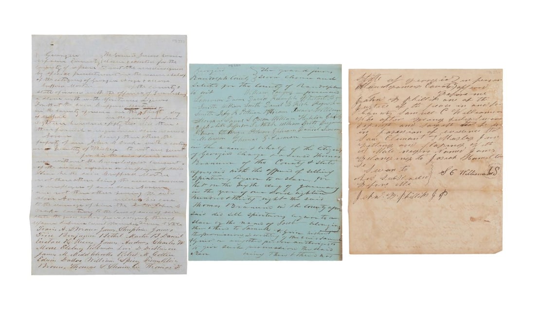THREE ANTEBELLUM SLAVE DOCUMENTS