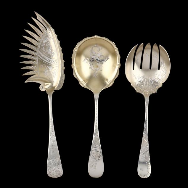 THREE ANTIQUE AMERICAN STERLING