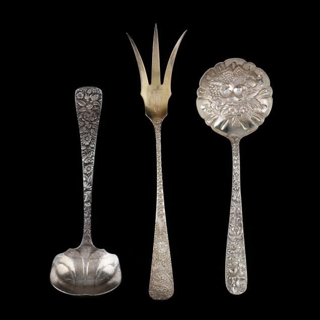 THREE ANTIQUE AMERICAN STERLING