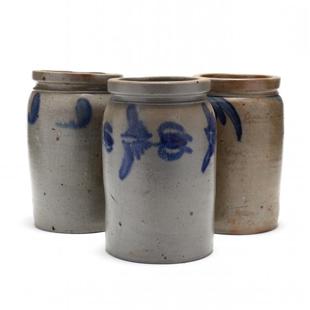 THREE ANTIQUE AMERICAN STONEWARE