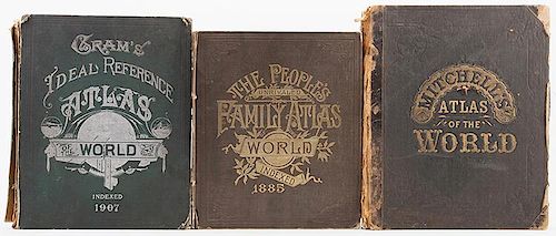 THREE ANTIQUE ATLASES[Atlases]
