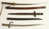 THREE ANTIQUE BLADED WEAPONS S
